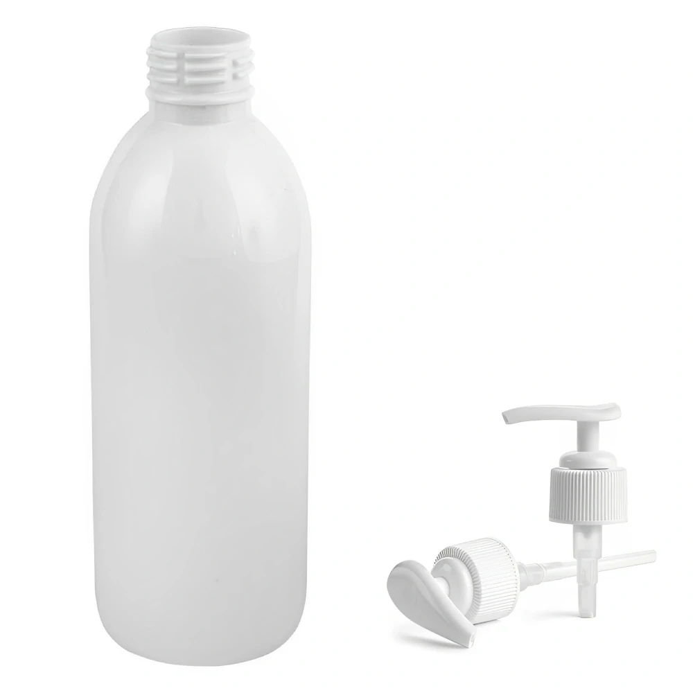 Plastová lahvička bílá s bílou pumpičkou Tera 300 ml