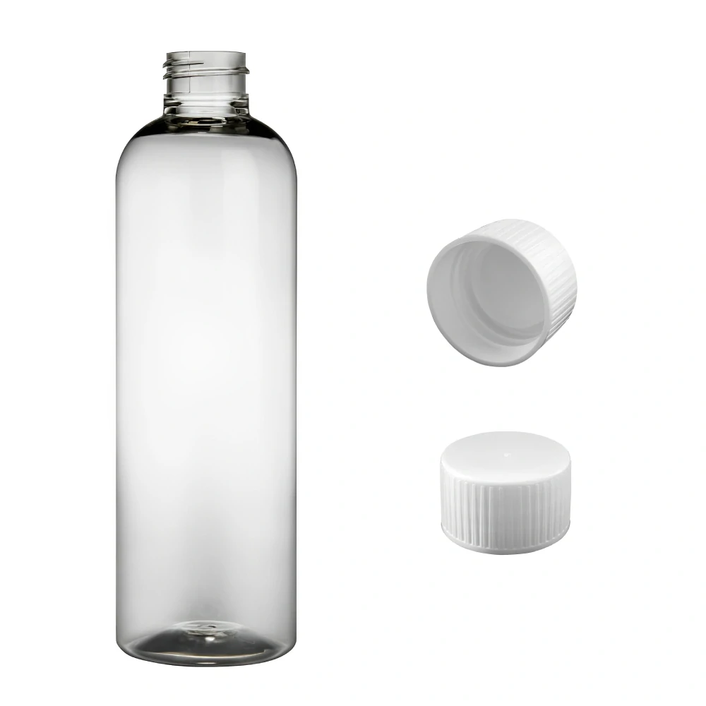 Plastová lahvička čirá s bílým víčkem Ambra 250 ml
