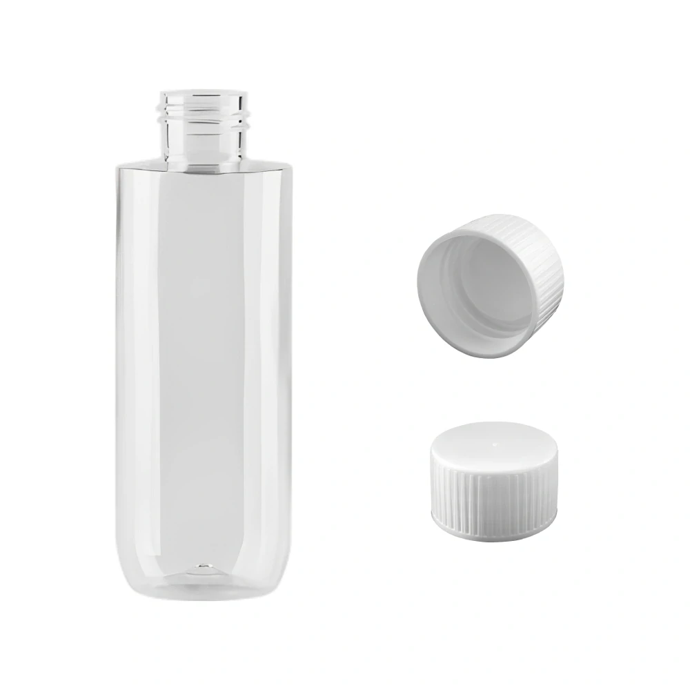 Plastová lahvička čirá s bílým víčkem Ambra 150 ml