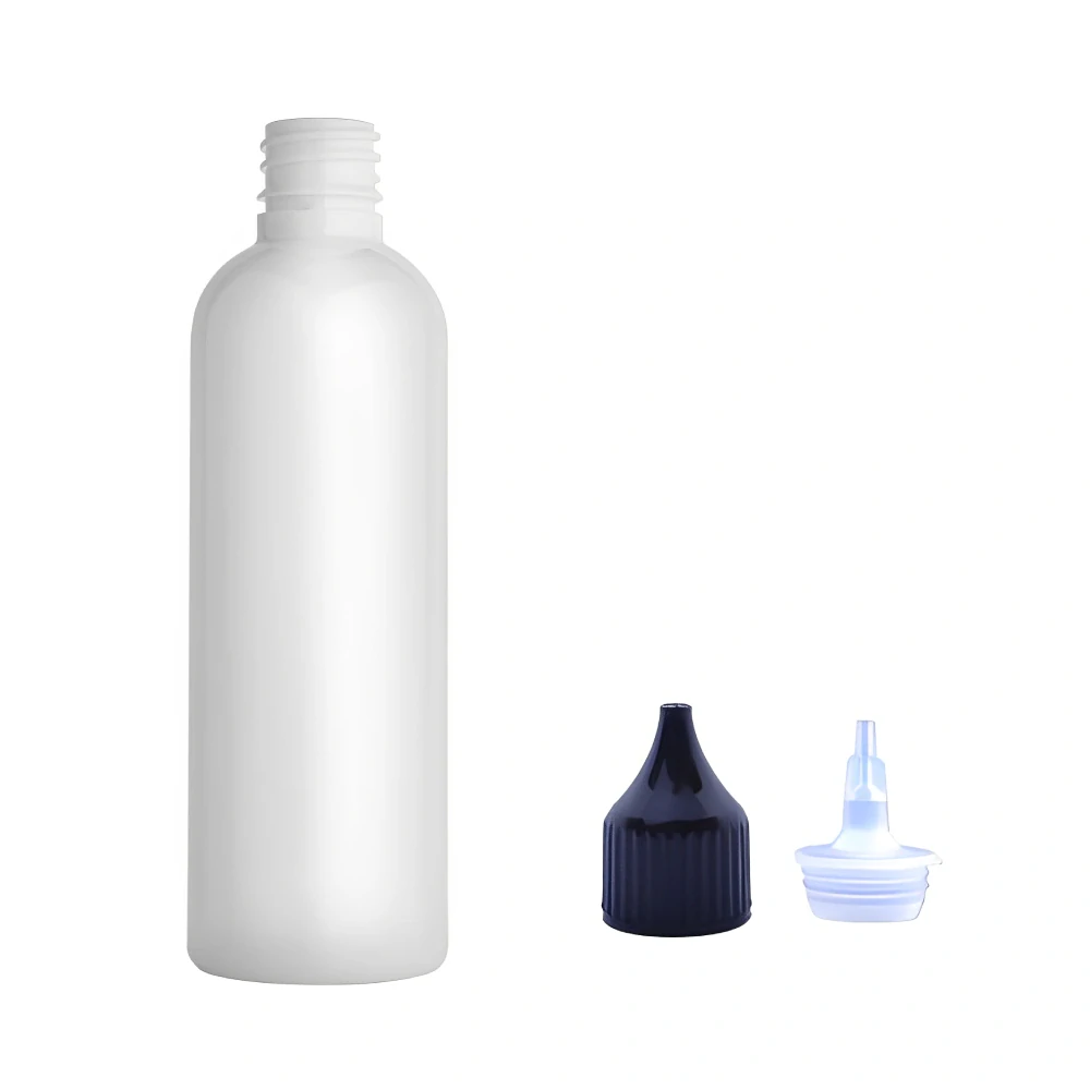 Plastová lahvička bílá s černou špičkou Via 100 ml