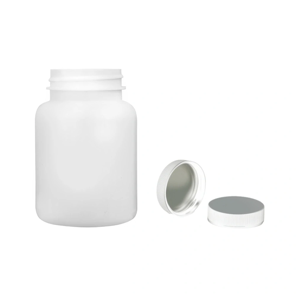 Plastová lahvička bílá s bílým uzávěrem s ALU vložkou Pilulka 150 ml