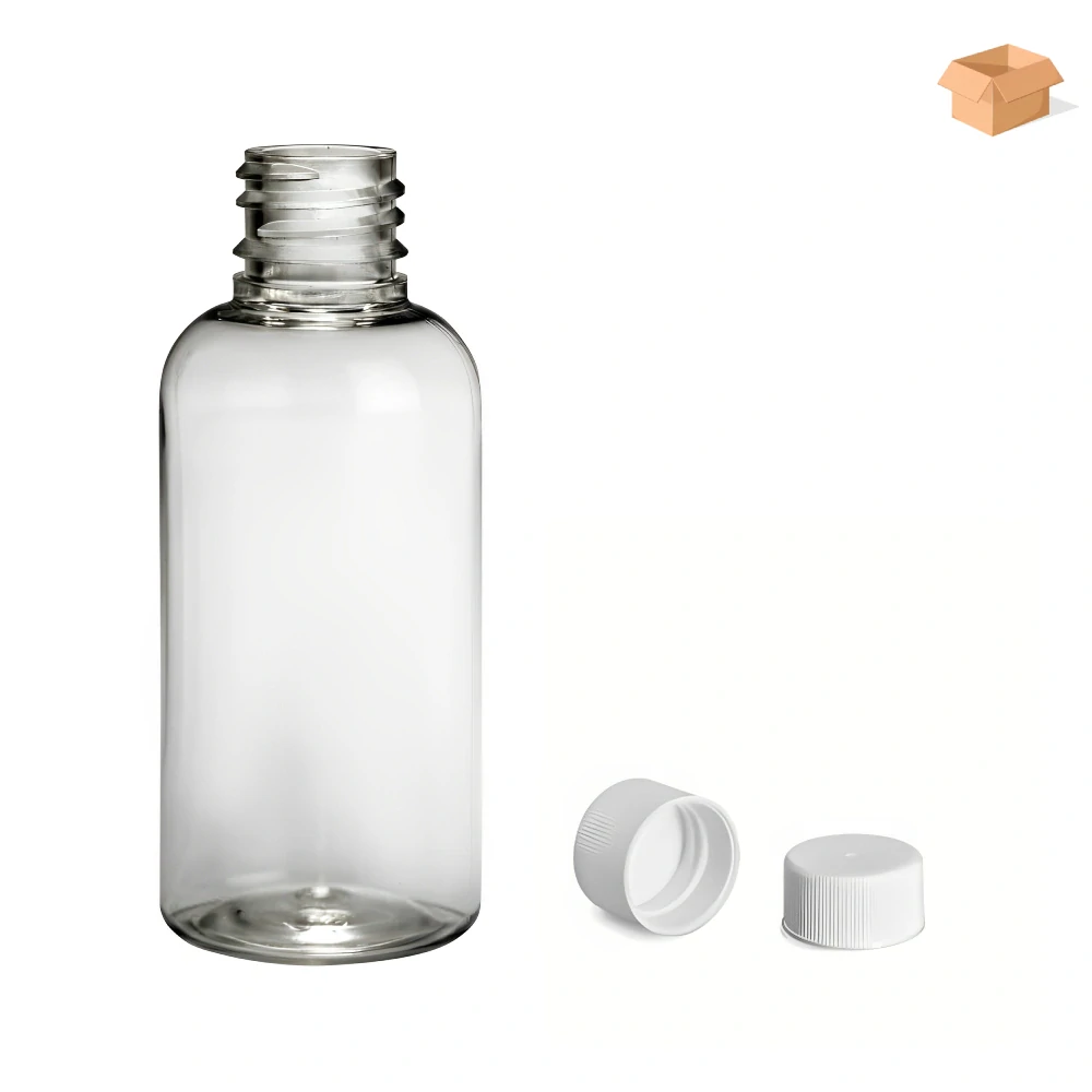 Plastová lahvička čirá s bílým uzávěrem Via 50 ml - 800 ks