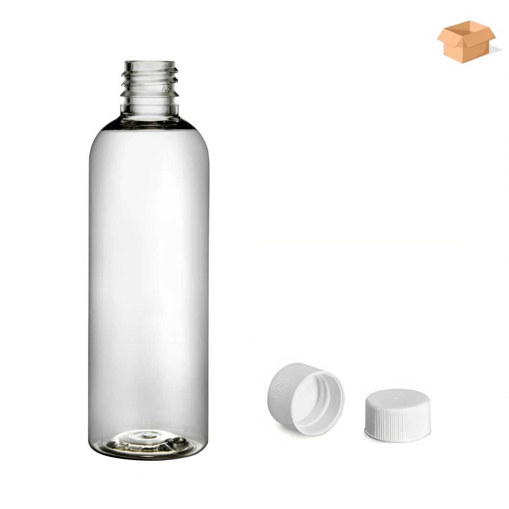 Plastová lahvička čirá s bílým uzávěrem Via 100 ml - 400 ks
