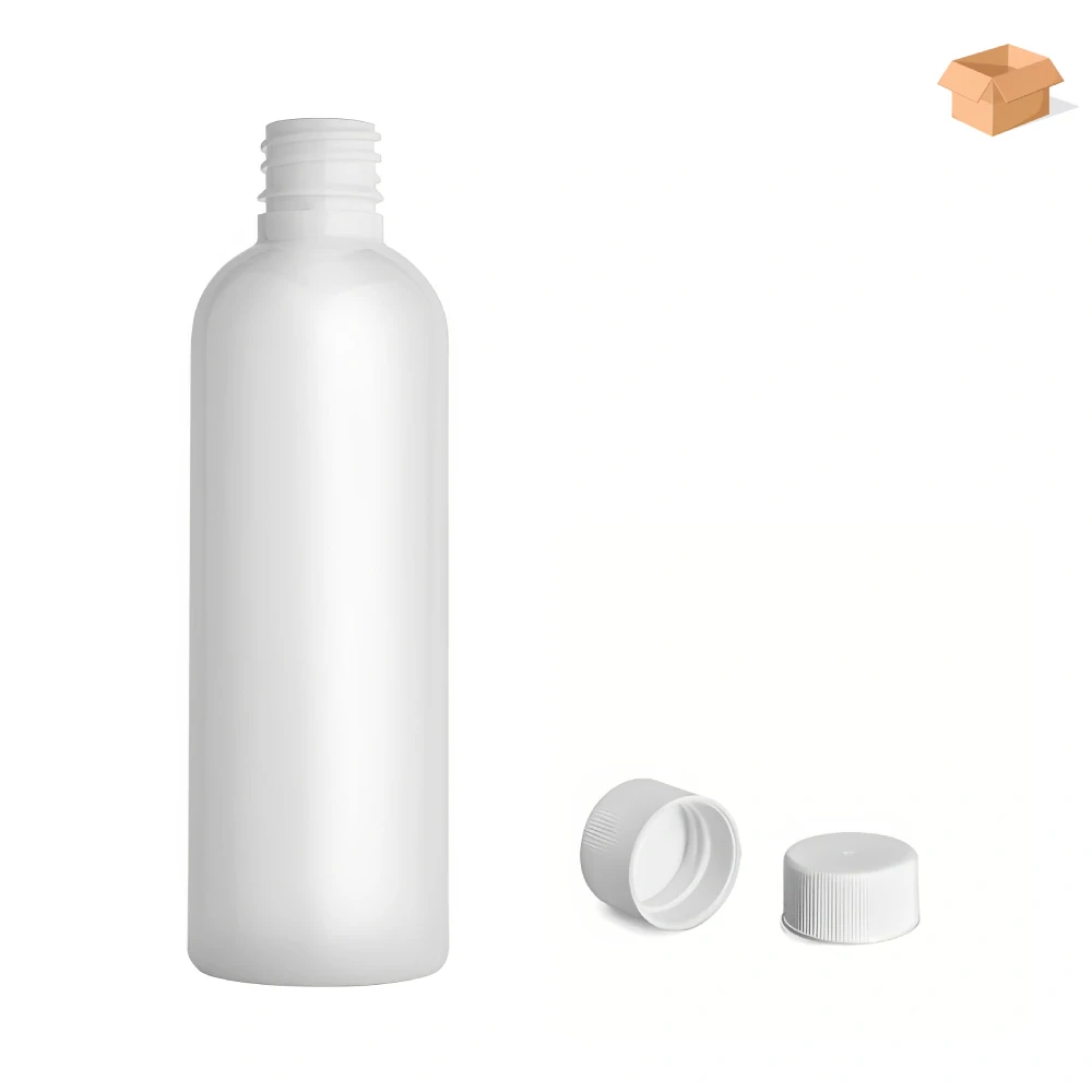 Plastová lahvička bílá s bílým uzávěrem Via 100 ml - 400 ks