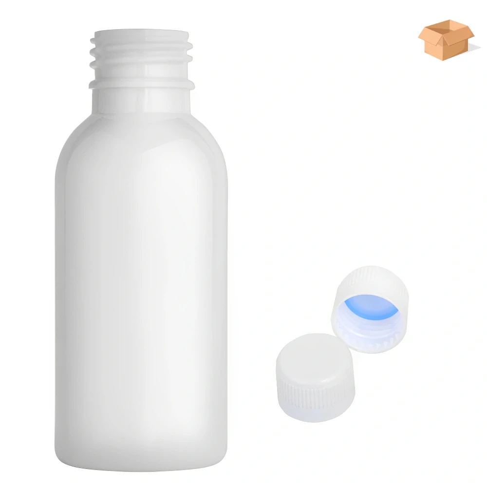 Plastová lahvička bílá s bílým uzávěrem Tera 100 ml - 400 ks