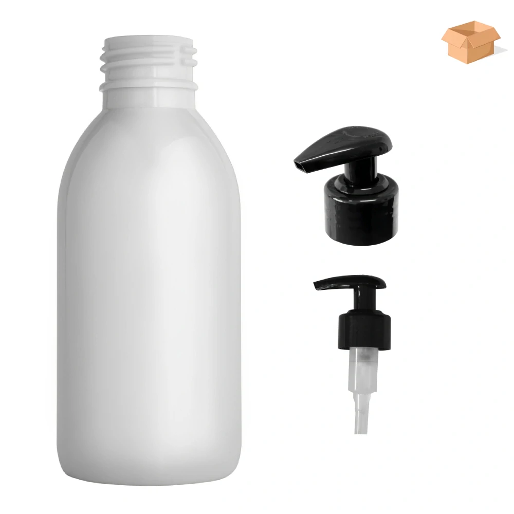 Plastová lahvička bílá s černou pumpičkou Tera 150 ml - 260 ks