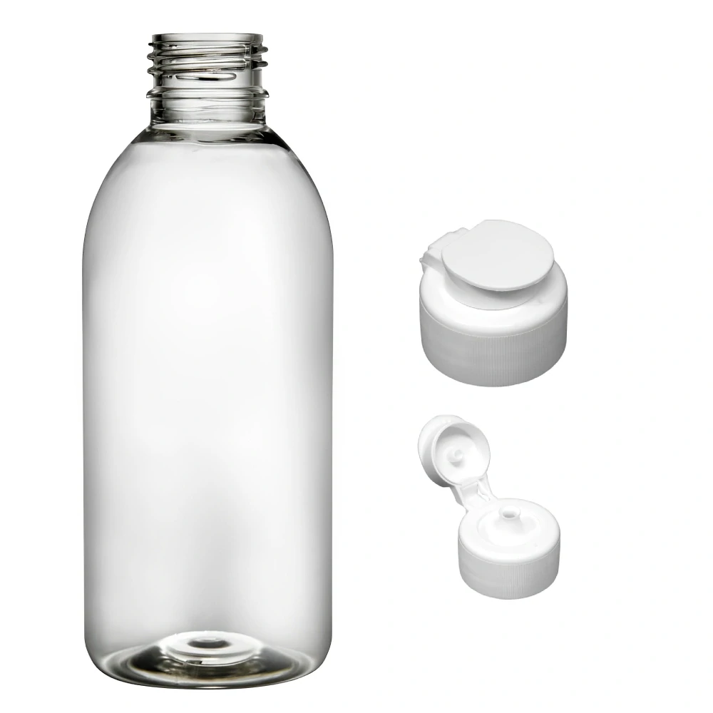 Plastová lahvička čirá s bílým dávkovacím víčkem JAR Tera 250 ml