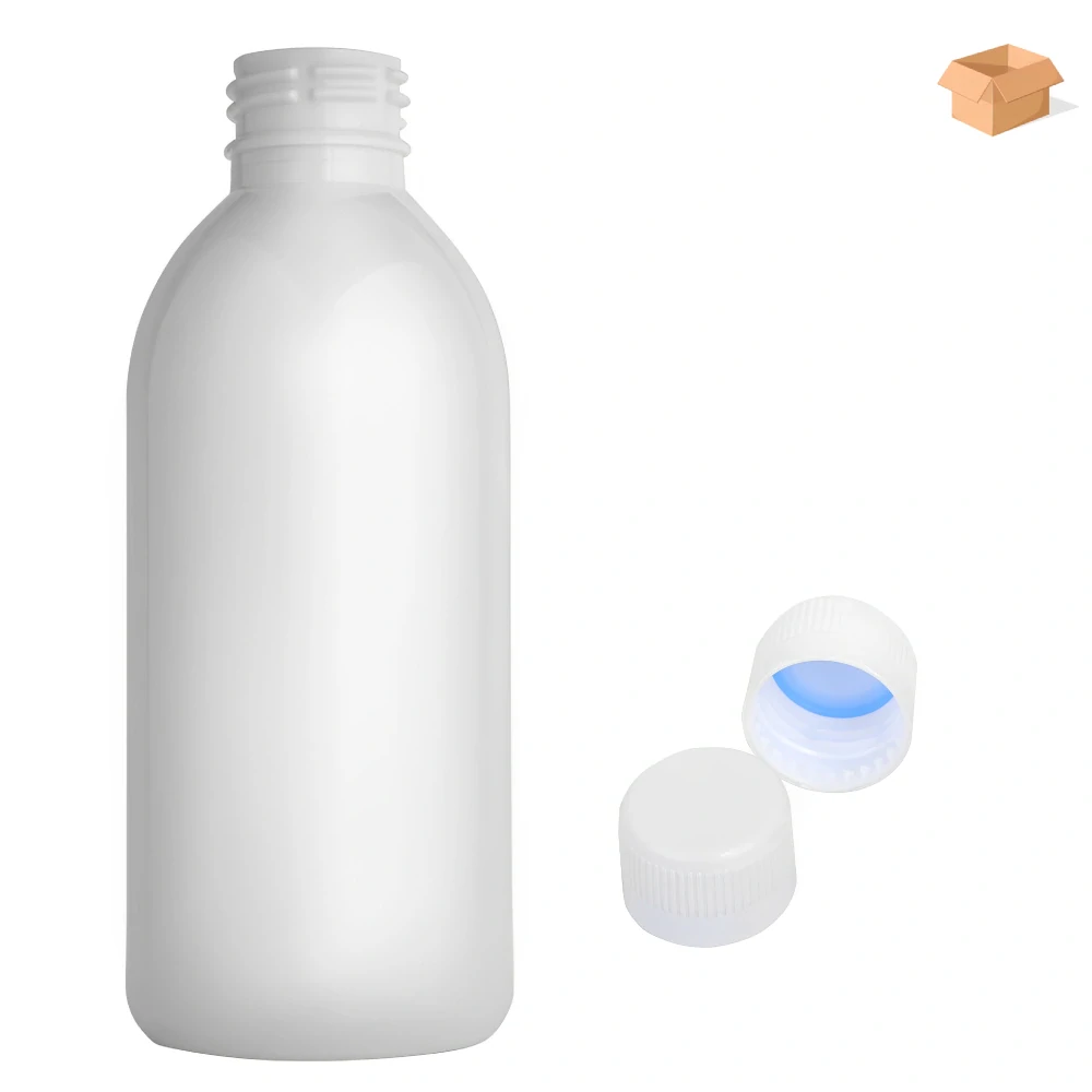 Plastová lahvička bílá s bílým uzávěrem Tera 250 ml - 180 ks