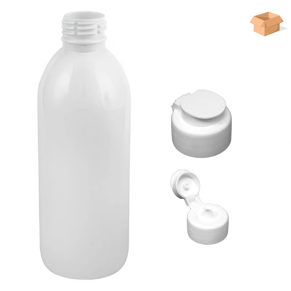 Plastová lahvička bílá s bílým dávkovacím víčkem JAR Tera 300 ml - 160 ks