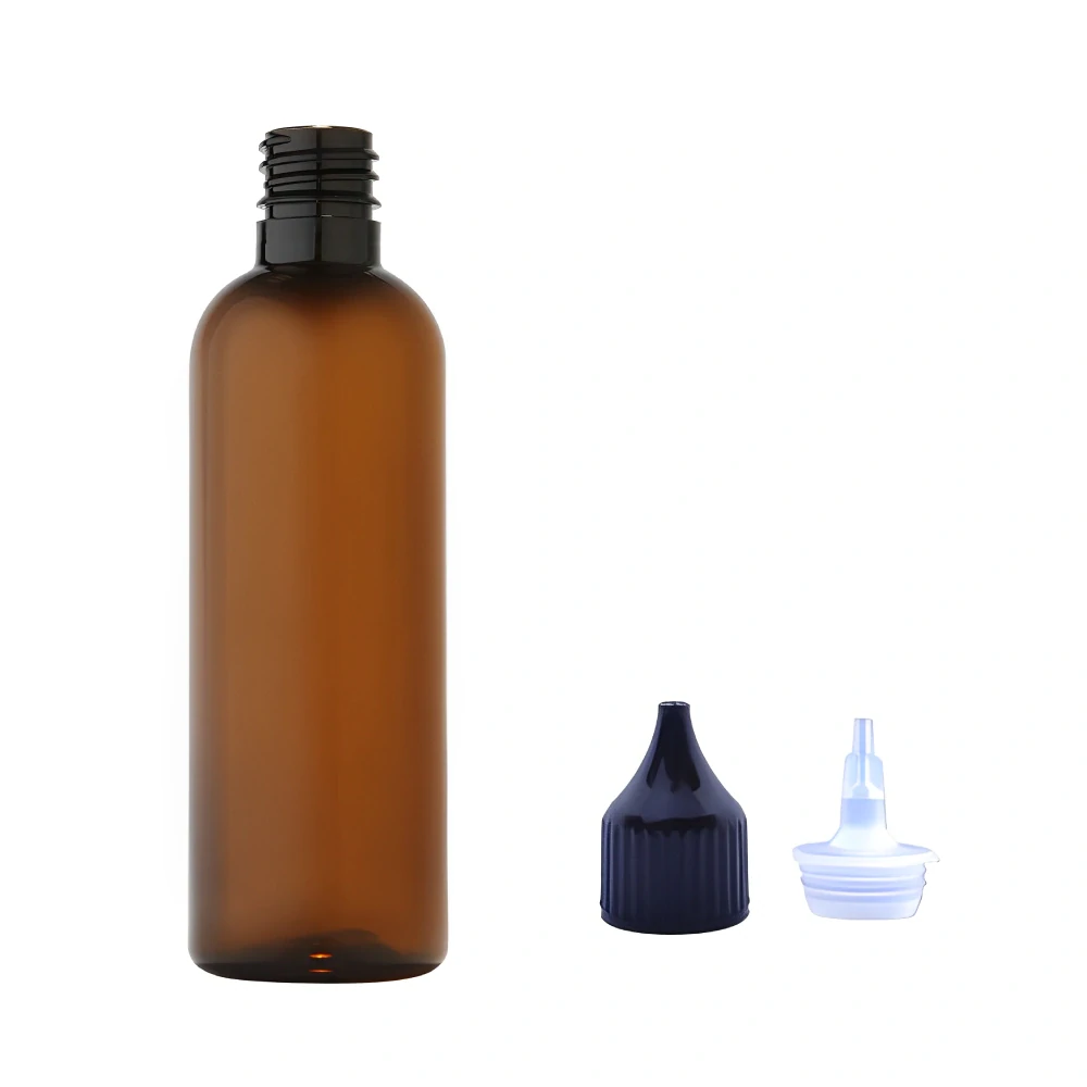 Plastová lahvička hnědá s černou špičkou Via 100 ml