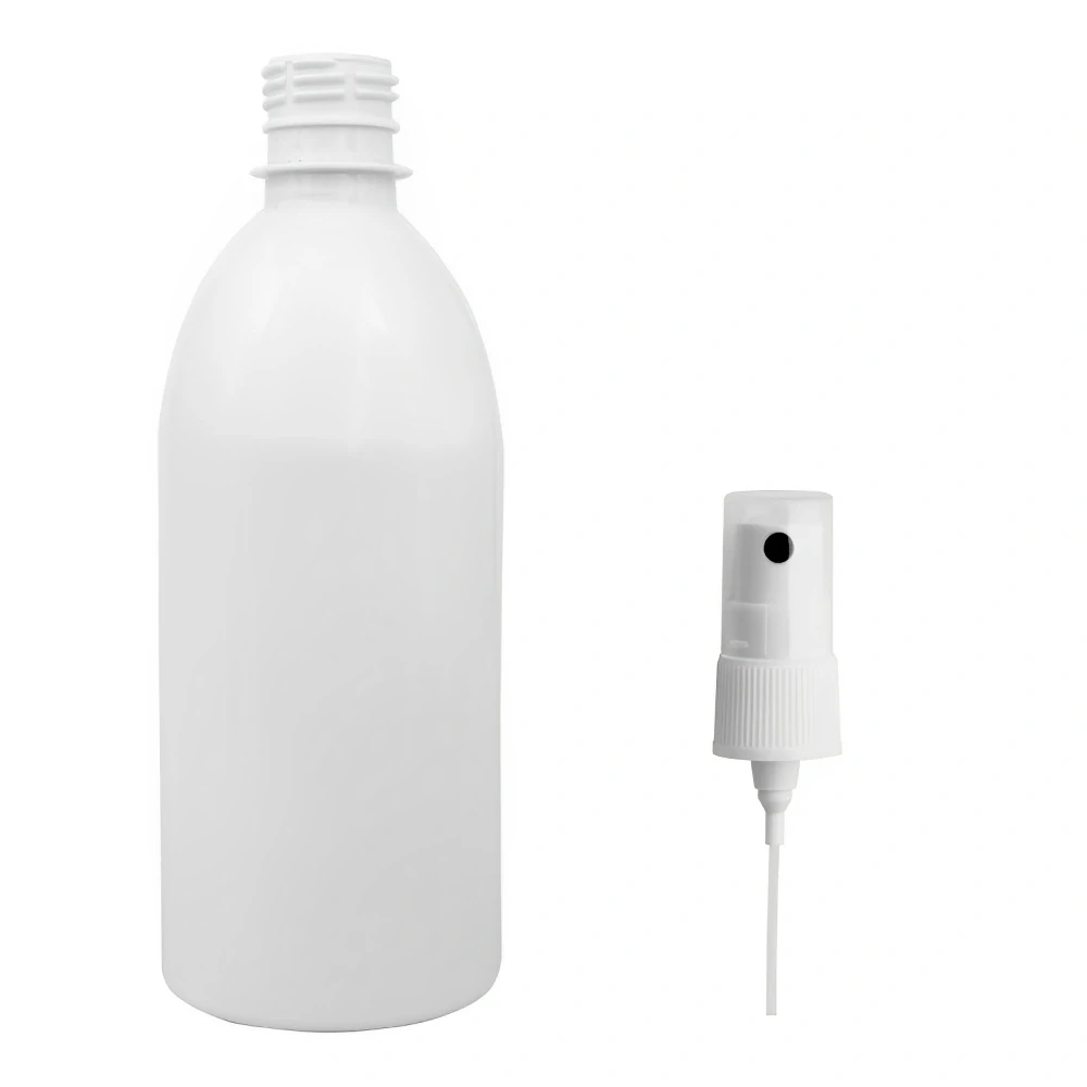 Plastová lahvička bílá s kosmetickým rozprašovačem Tera 500 ml