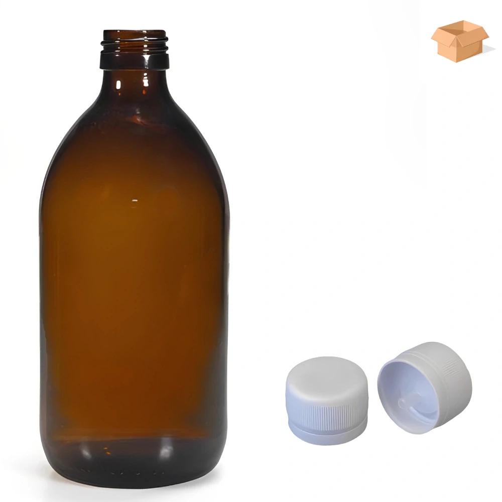 Skleněná lékovka s kapajícím uzávěrem Luna 1000 ml - 14 ks