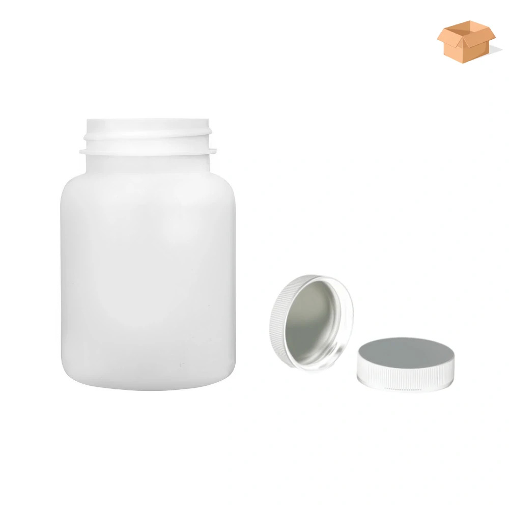 Plastová lahvička bílá s bílým uzávěrem s ALU vložkou Pilulka 150 ml - 270 ks