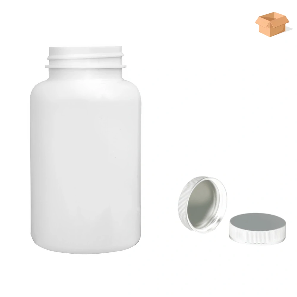 Plastová lahvička bílá s bílým uzávěrem s ALU vložkou Pilulka 250 ml - 165 ks