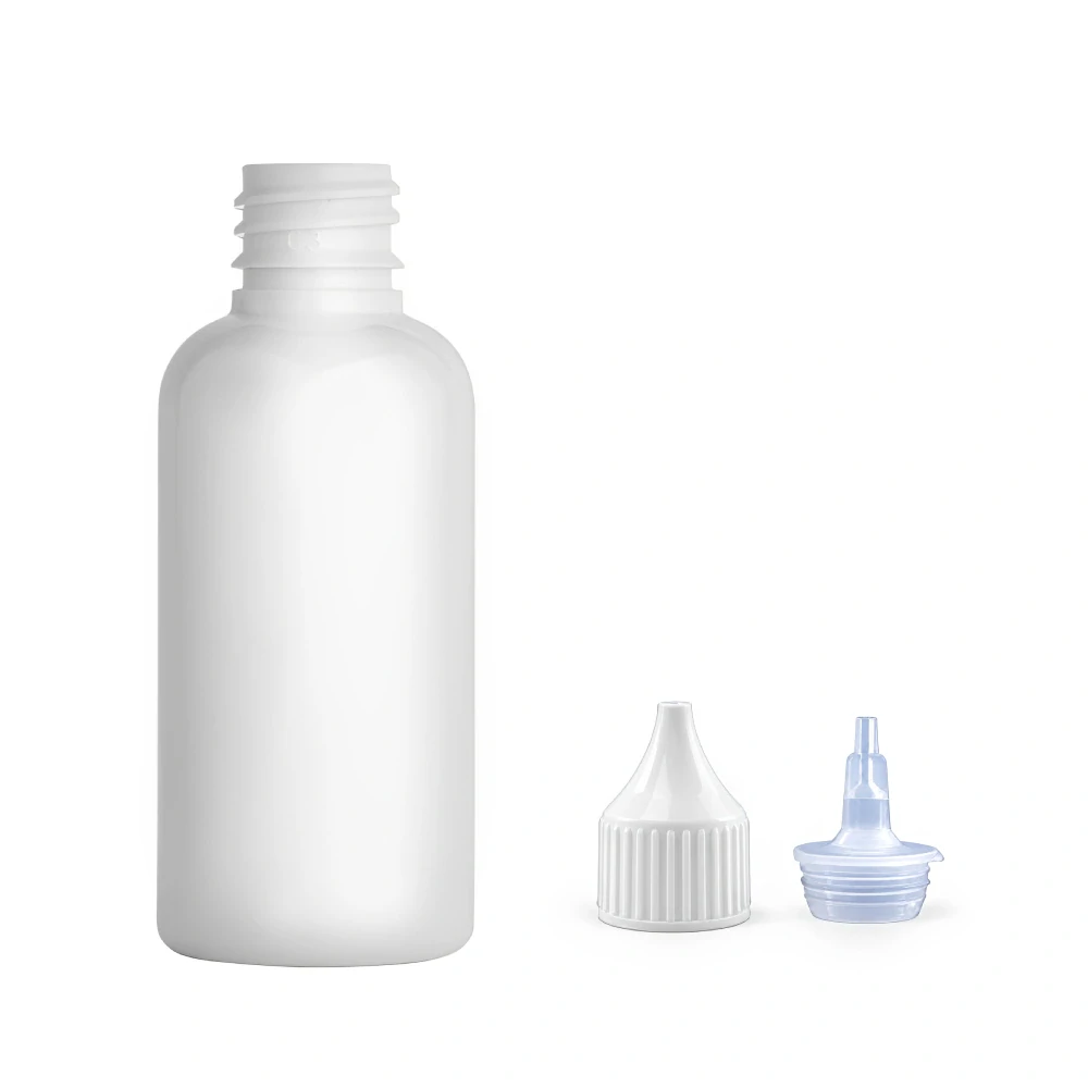 Plastová lahvička bílá s bílou špičkou Via 50 ml