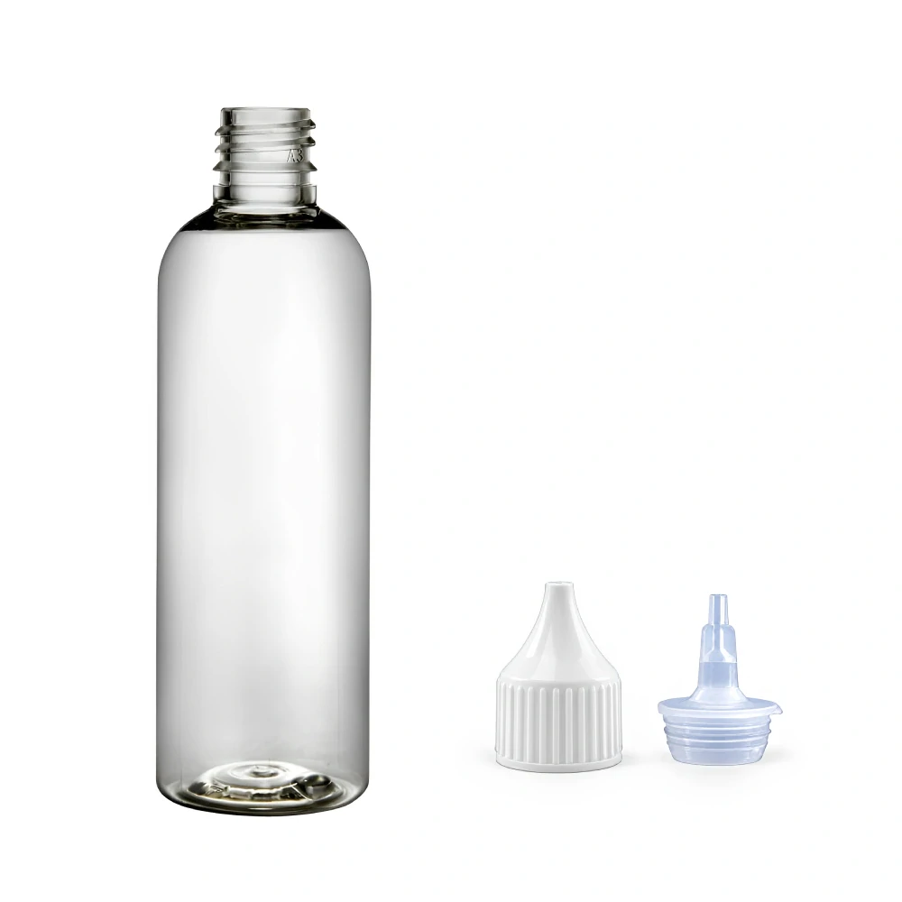 Plastová lahvička čirá s bílou špičkou Via 100 ml