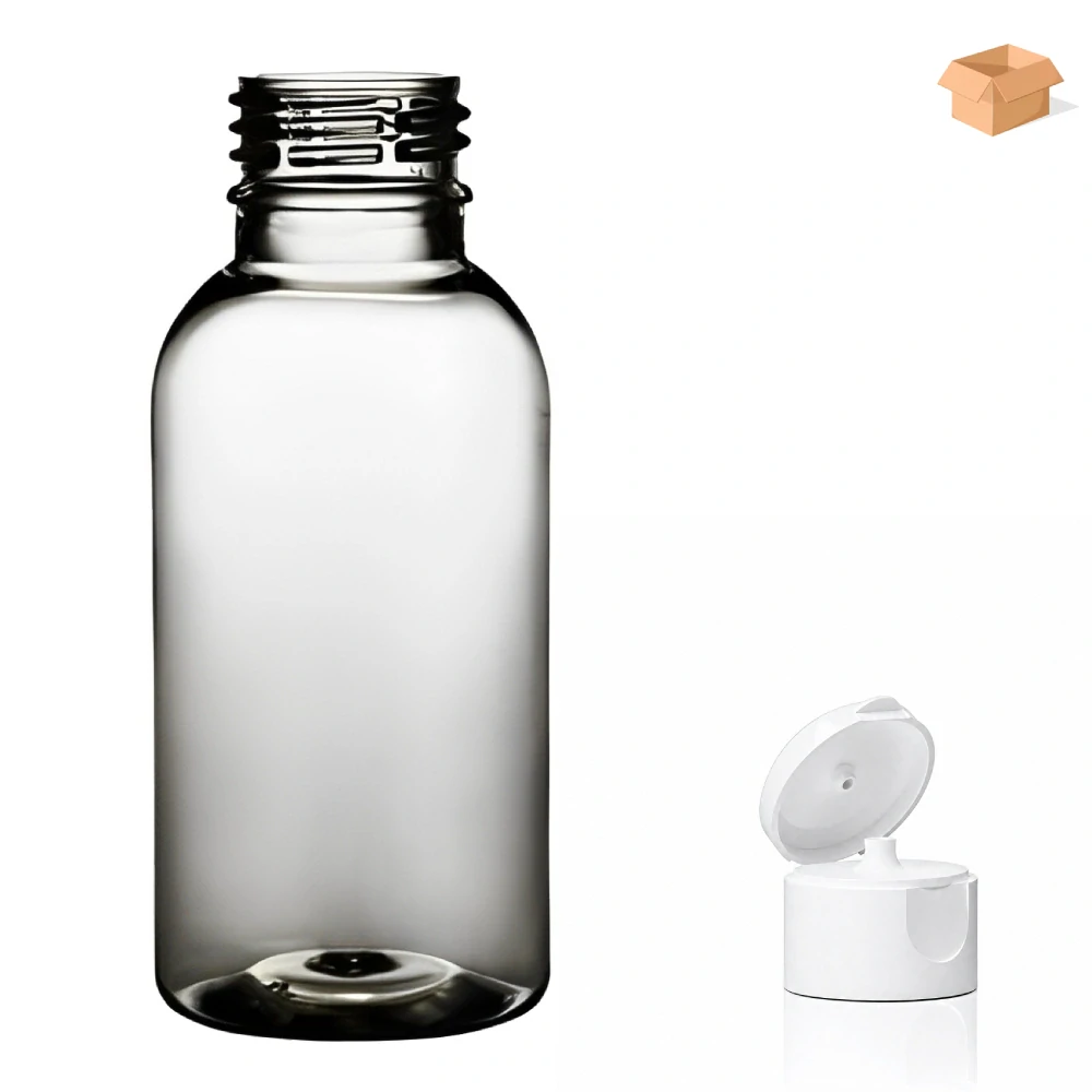 Plastová lahvička čira s bílým dávkovacím víčkem Tera 100 ml - 400 ks