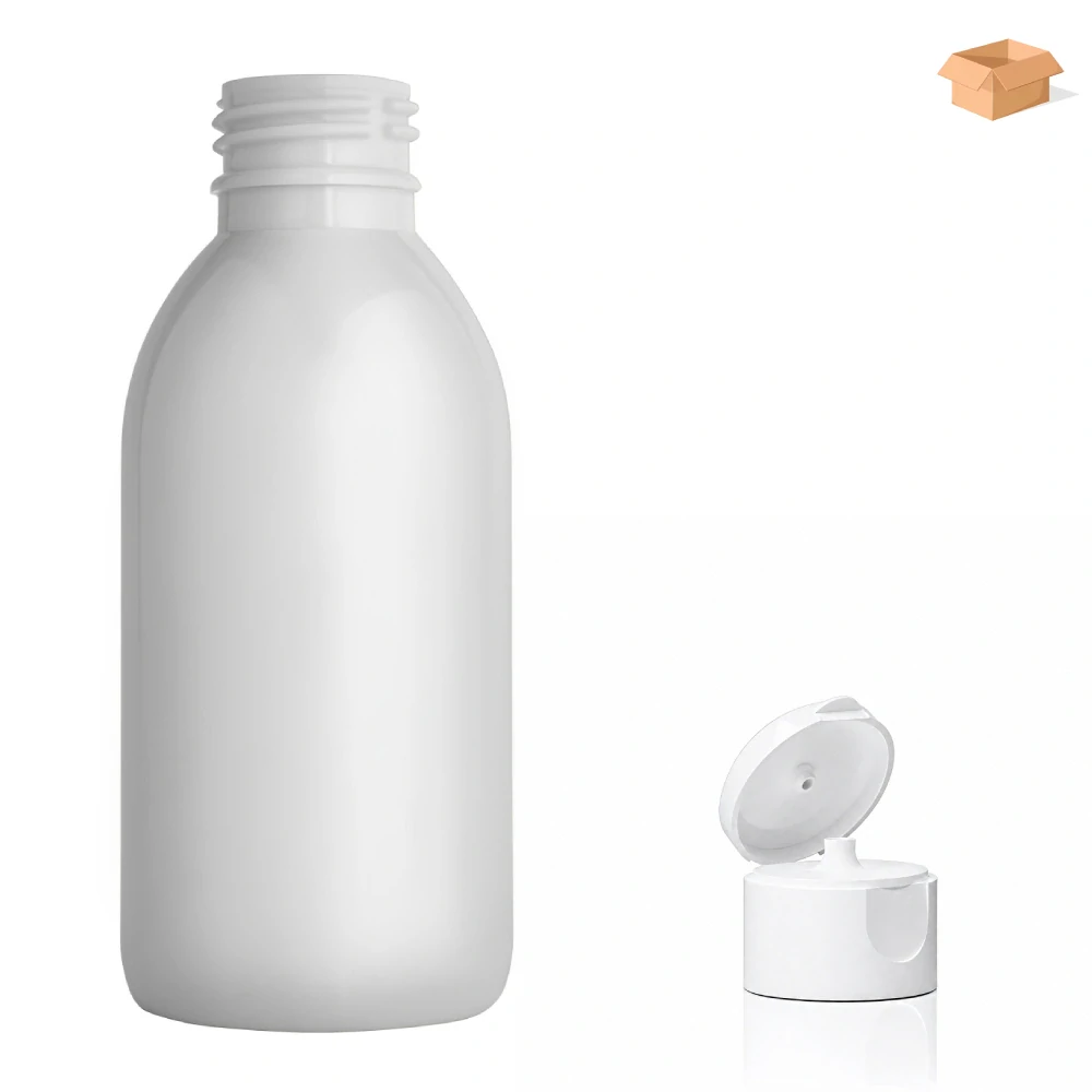 Plastová lahvička bílá s bílým dávkovacím víčkem Tera 150 ml - 260 ks