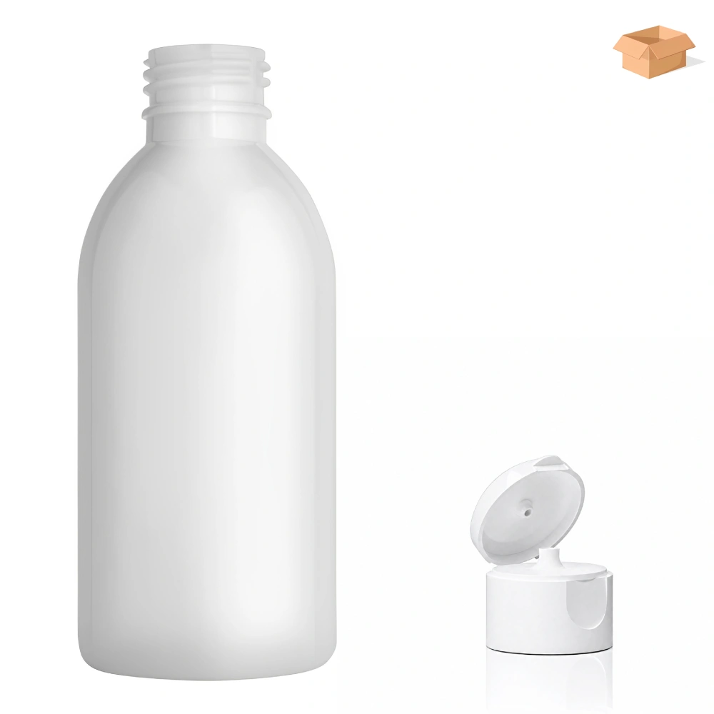 Plastová lahvička bílá s bílým dávkovacím víčkem Tera 200 ml - 220 ks