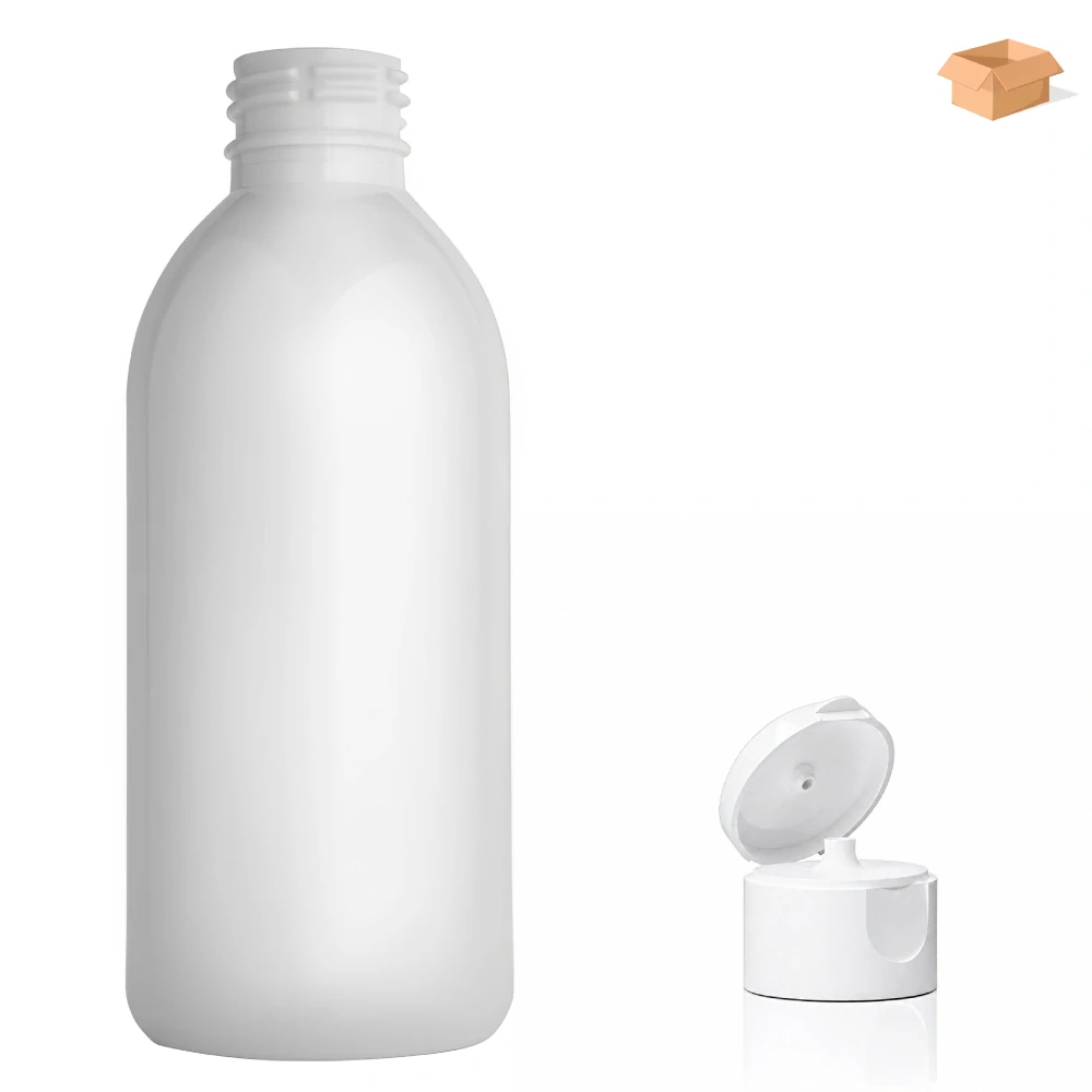 Plastová lahvička bílá s bílým dávkovacím víčkem Tera 250 ml - 180 ks