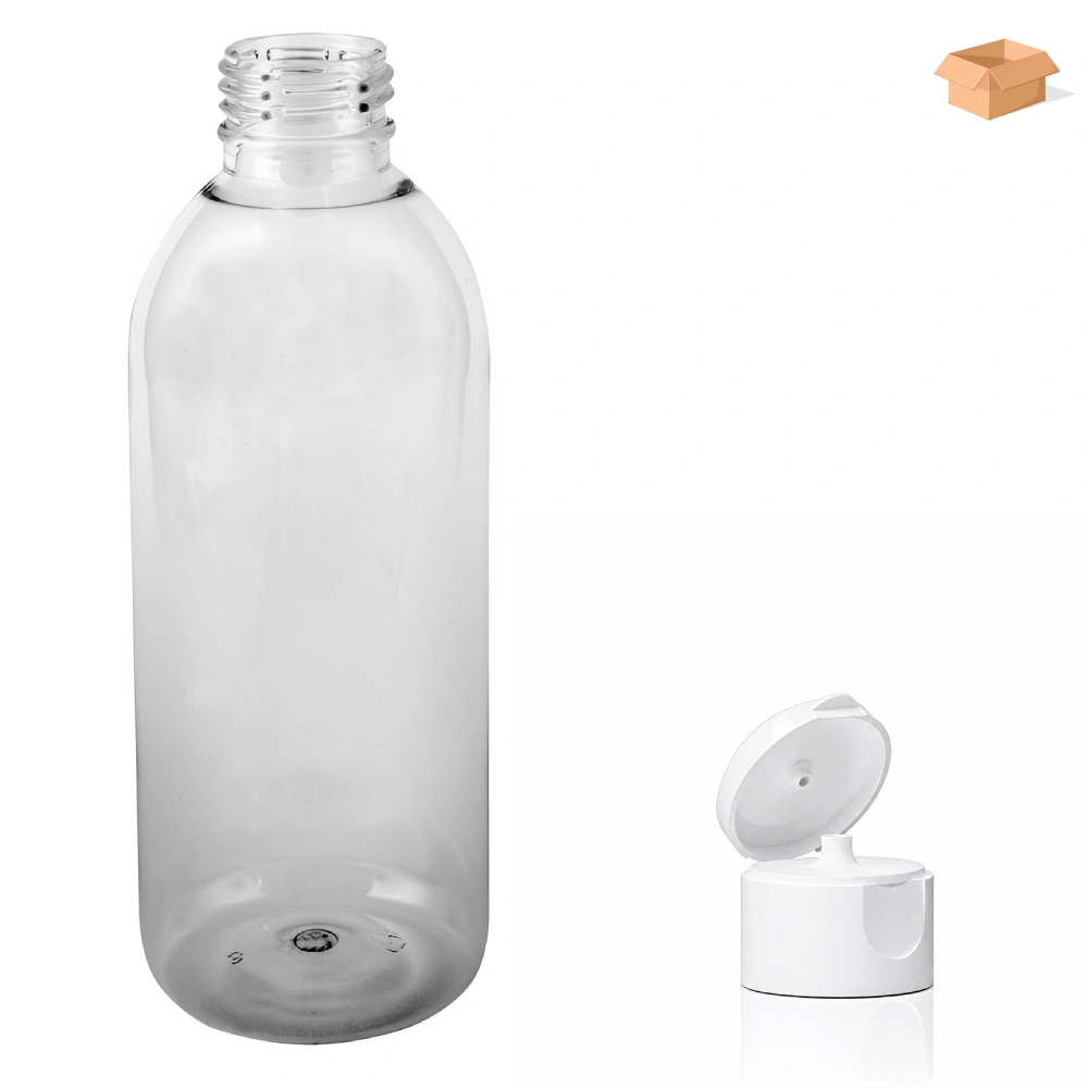 Plastová lahvička čirá s bílým dávkovacím víčkem Tera 300 ml - 160 ks
