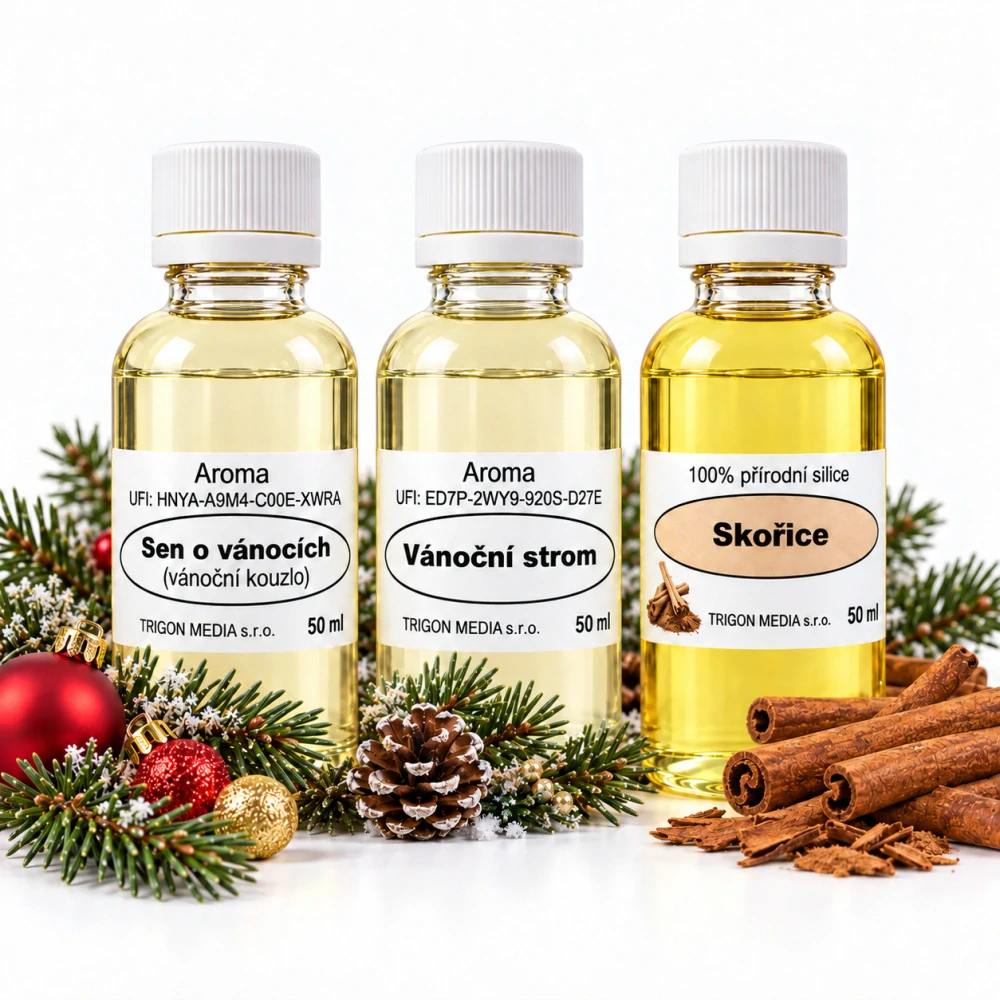 Vánoční set vonných olejů 2+1 / 50 ml /vánoční kouzlo, vánoční strom, skořice /