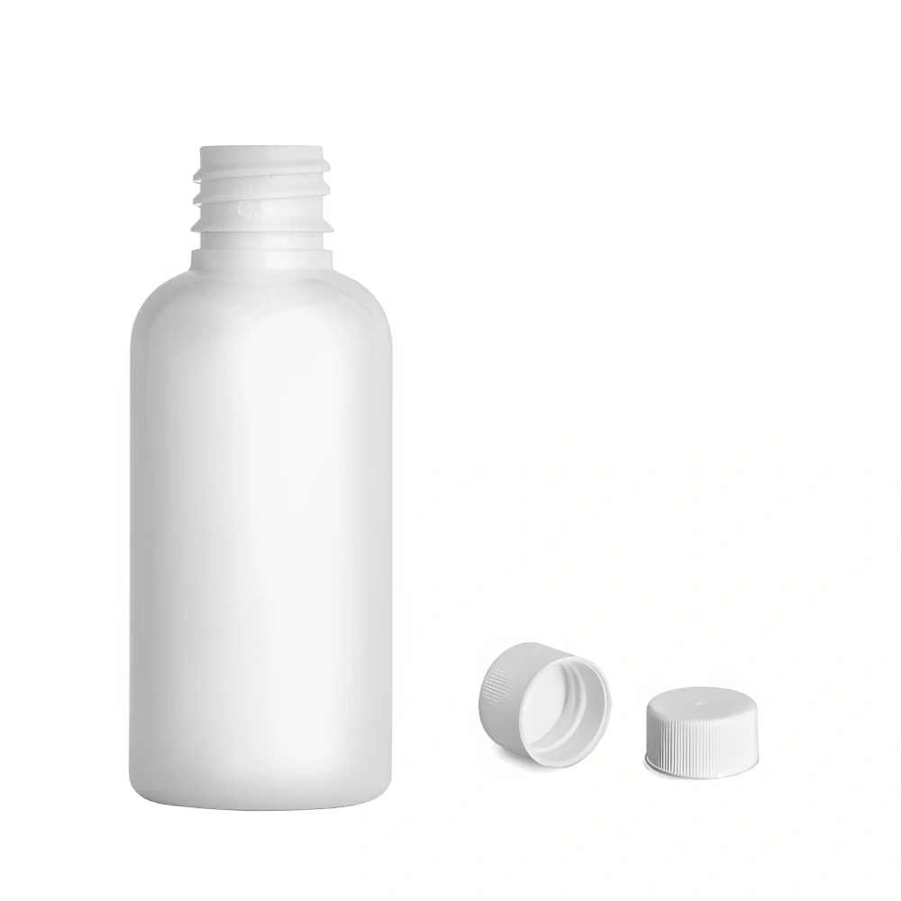 Plastová lahvička bílá s bílým uzávěrem Via 50 ml