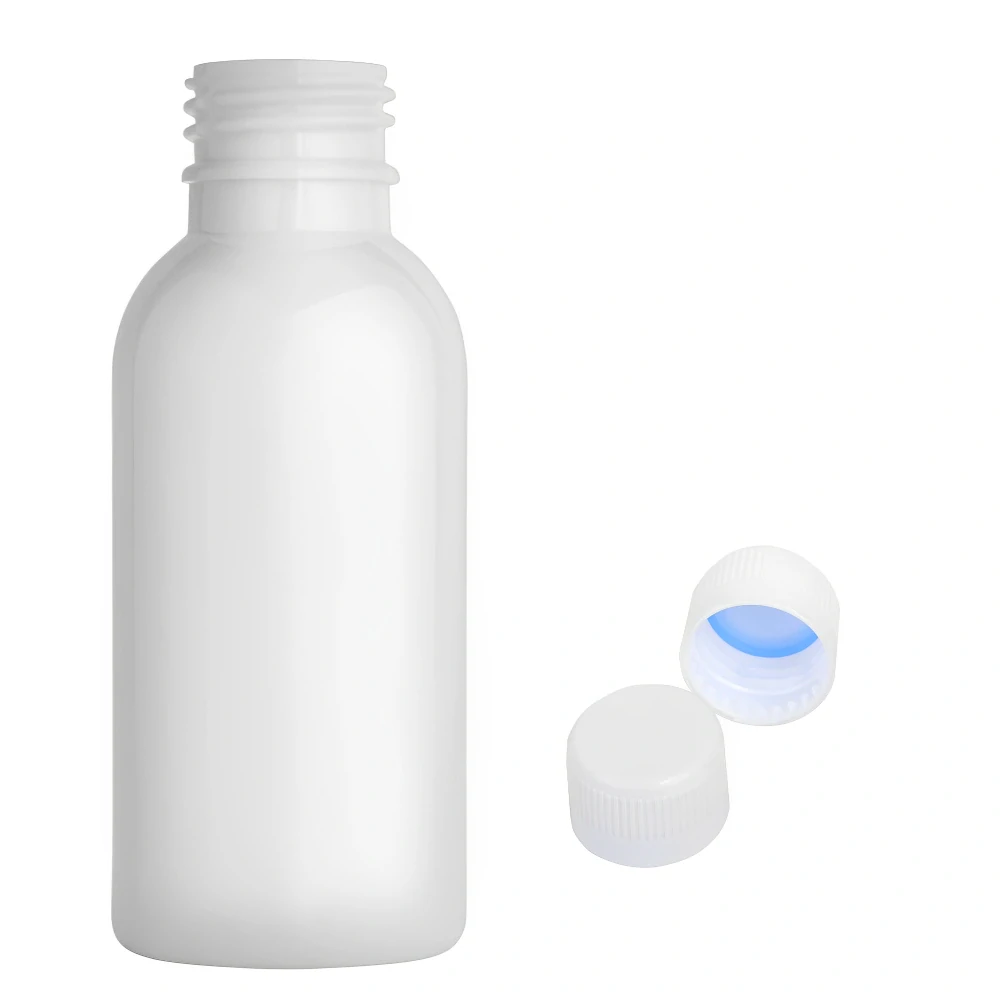 Plastová lahvička bílá s bílým uzávěrem Tera 100 ml