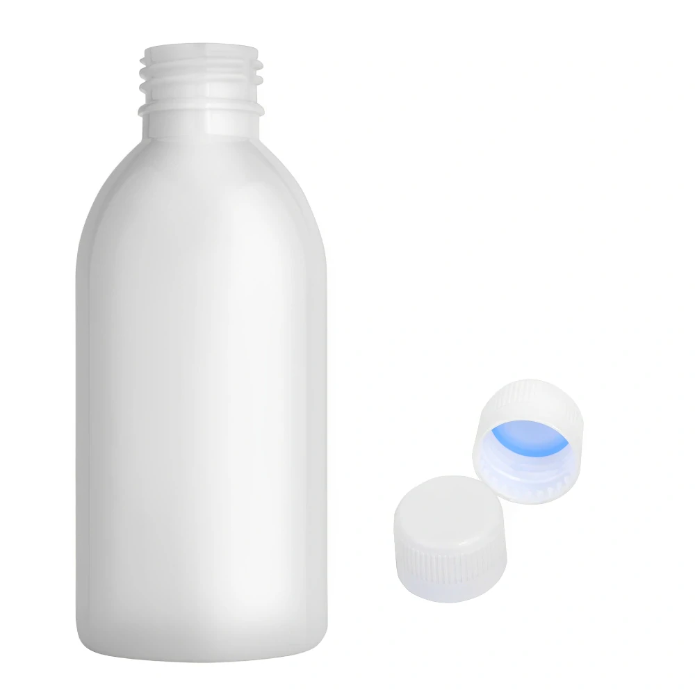 Plastová lahvička bílá s bílým uzávěrem Tera 200 ml