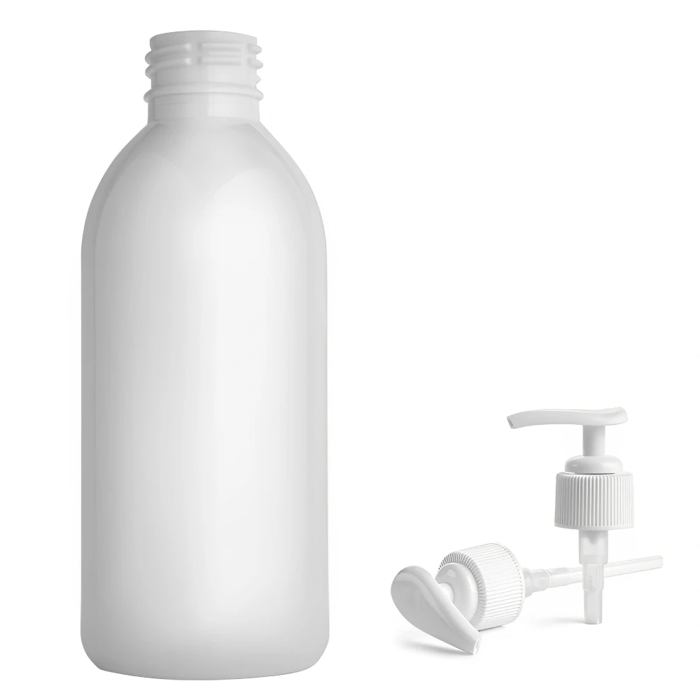 Plastová lahvička bílá s bílou pumpičkou Tera 250 ml