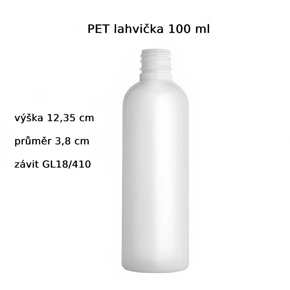 Plastová lahvička bílá s ČERNÝM kosmetickým rozprašovačem Via 100 ml