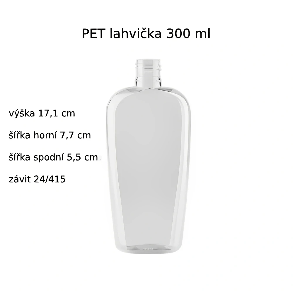Plastová lahvička čirá s černou pumpičkou ARIS 300 ml