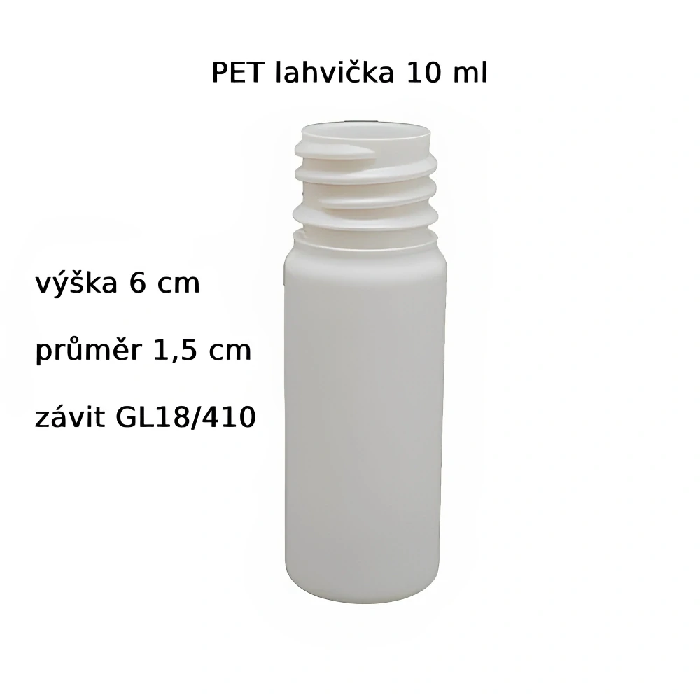 Plastová lahvička bílá s bílou špičkou Via 10 ml