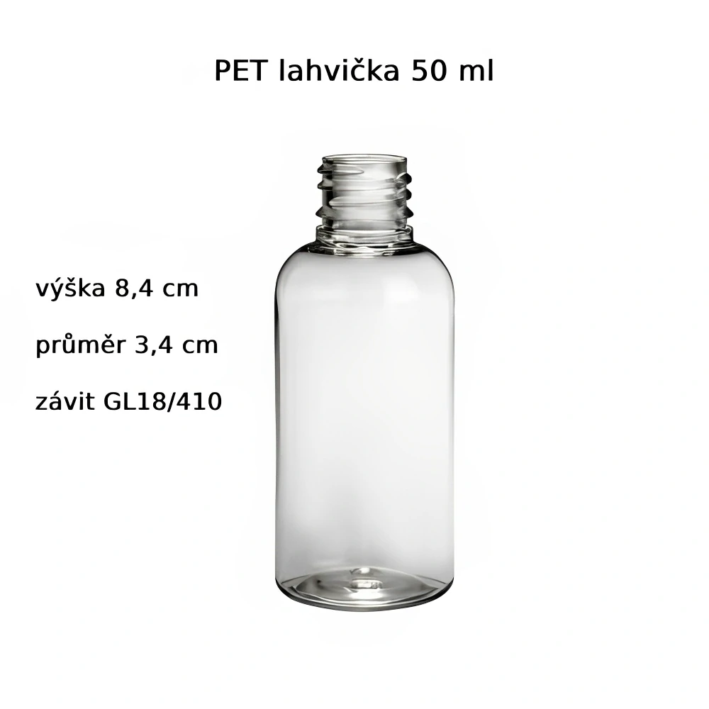 Plastová lahvička čirá s BÍLÝM rozprašovačem Via 50 ml - 800 ks