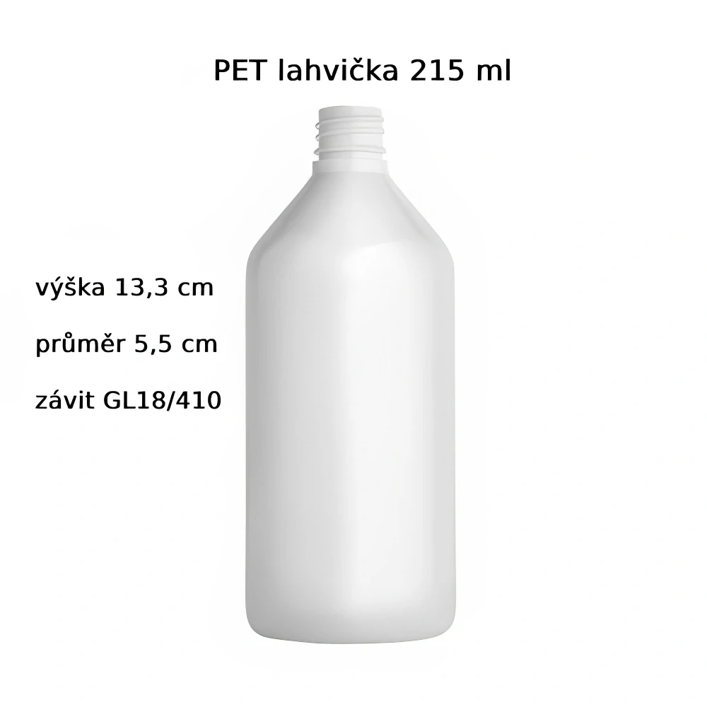 Plastová lahvička bílá s ČERNÝM rozprašovačem Via 215 ml - 225 ks