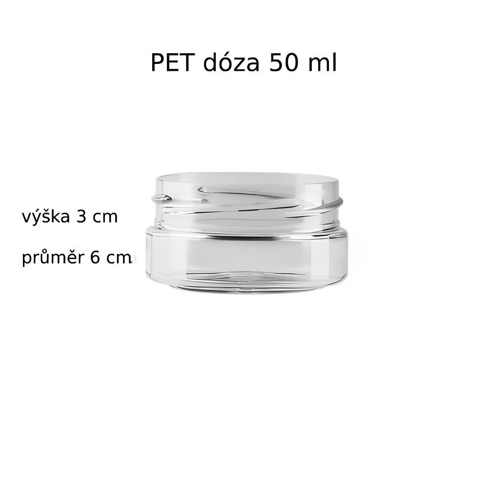 Plastová dóza čirá s bílým víčkem Kelly 50 ml