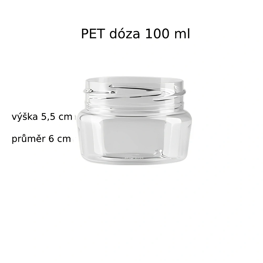 Plastová dóza čirá s bílým víčkem Kelly 100 ml
