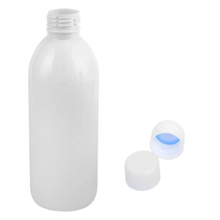 Plastová lahvička bílá s bílým uzávěrem Tera 300 ml