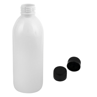 Plastová lahvička bílá s černým uzávěrem Tera 300 ml