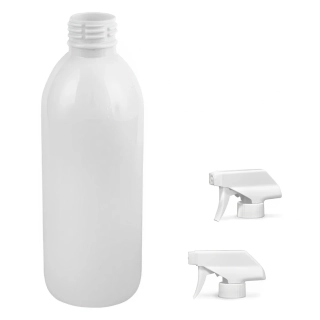 Plastová lahvička bílá s bílým pistolovým rozprašovačem Tera 300 ml