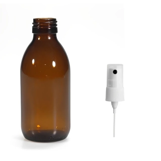 Skleněná lékovka s kosmetickým rozprašovačem Luna 150 ml