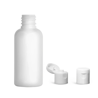 Plastová lahvička bílá s bílým dávkovacím víčkem Via 50 ml