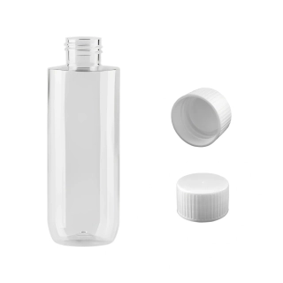 Plastová lahvička čirá s bílým víčkem Ambra 150 ml