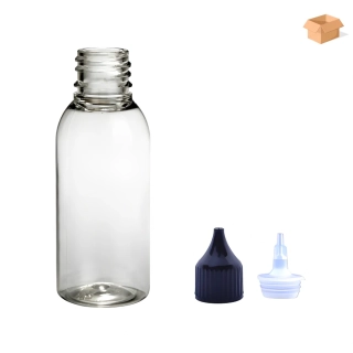 Plastová lahvička čirá s černou špičkou Via 35 ml - 1000 ks