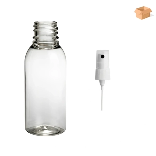 Plastová lahvička čirá s BÍLÝM rozprašovačem Via 35 ml - 1000 ks