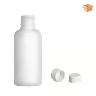 Plastová lahvička bílá s bílým uzávěrem Via 50 ml - 800 ks
