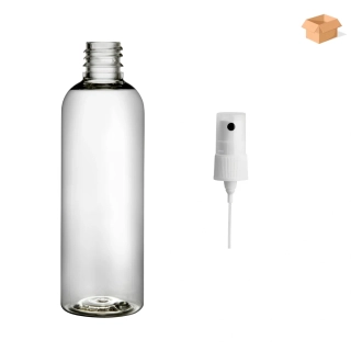 Plastová lahvička čirá s BÍLÝM rozprašovačem Via 100 ml - 400 ks