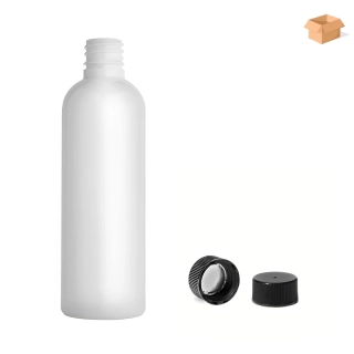 Plastová lahvička bílá s černým uzávěrem Via 100 ml - 400 ks
