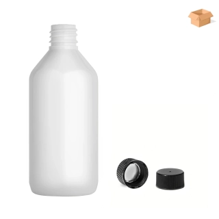 Plastová lahvička bílá s černým uzávěrem Via 115 ml - 400 ks