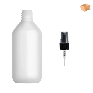 Plastová lahvička bílá s ČERNÝM rozprašovačem Via 115 ml - 400 ks